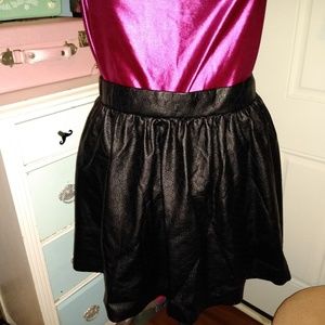 Bisou Bisou, xl, black , pleather, skater skirt.